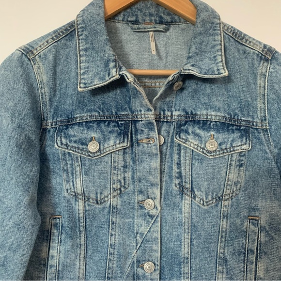Rumours Denim Jacket Free People Jean Jacket Size S - Picture 3 of 4